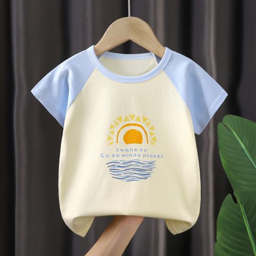 Children's t-shirt pure cotton summer new boys' clothes baby cartoon girls short-sleeved Korean tops children's clothing wholesale