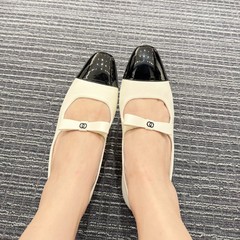 小香同款瓢鞋蝴蝶结拼色玛丽珍鞋2025春秋新款方头平底单鞋女低跟
