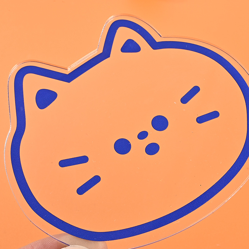 Colgar en el sitio de dibujos animados transparentes gatos taza almohadilla ins acrílico bandeja de decoración de taza de café almohadilla aislante lote