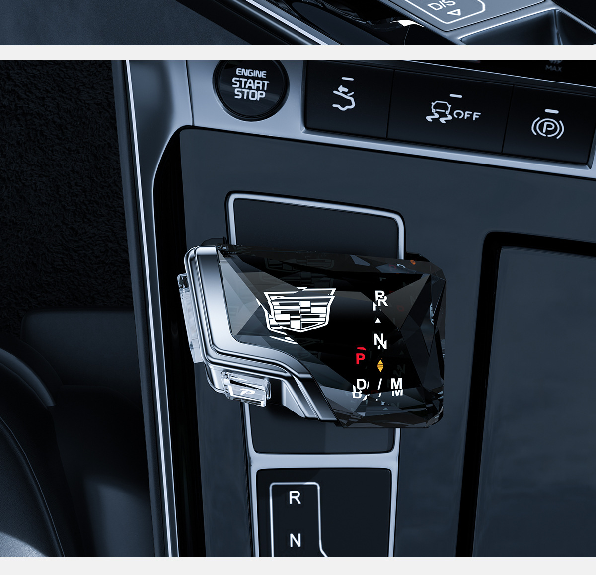 Suitable for Cadillac Ct5 Ct6 Xt5 Xt4 Xt6 Crystal Gear Shift Knob Modification for Aircraft and Yacht Style Gear Shift Head