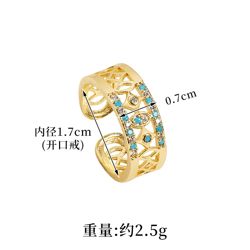 Gufasha oro galvanizado 18 quilates oro europeo y americano hueco micro anillo de inserción femenino no se desvanece durante mucho tiempo joyas transfronterizas
