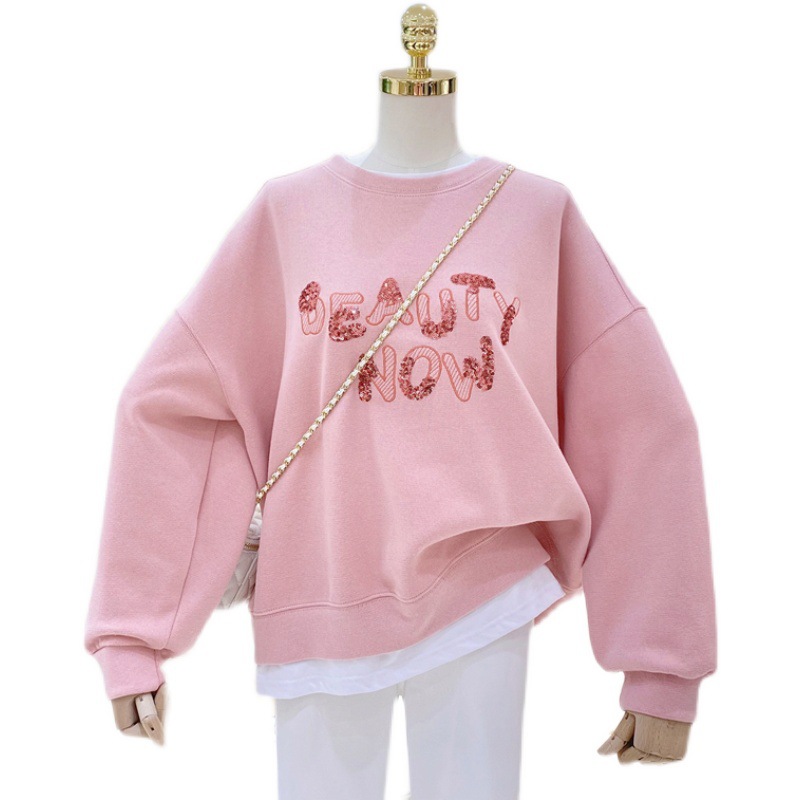 Girl's spring and autumn hoodie 2022 autumn new Korean version of foreign style large children leisure loose round neck autumn clothes top tide