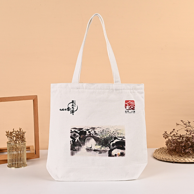 手绘广告帆布袋可印logo创意空白学生帆布包单肩棉布袋定厂家批发