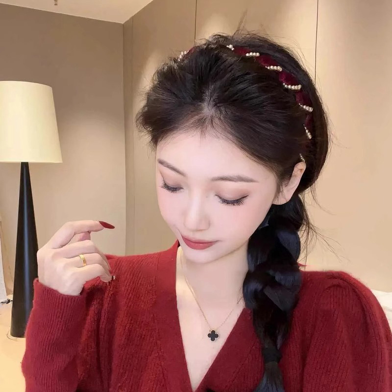 Aro de onda de diamante flash de color rojo vino