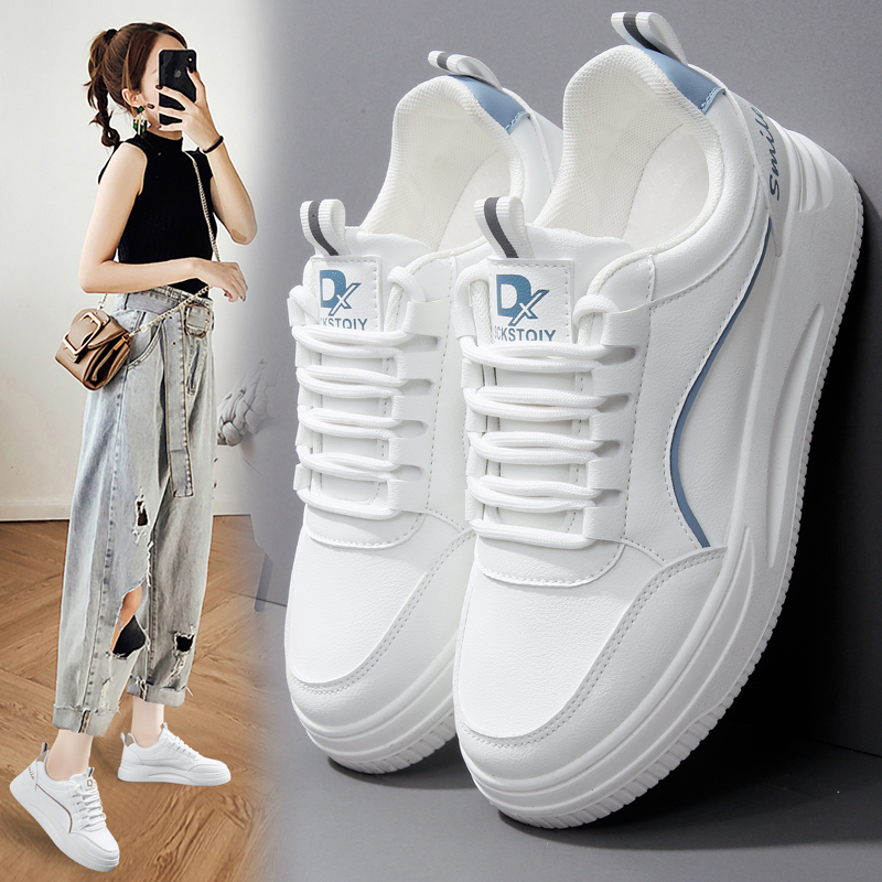 Women's Shoes Pregnant Women's White Shoes Women's Spring Outer Wear plus size 4142 Wide and Fat Feet Shoes Feeling Sports Leisure Soft Sole Board Shoes