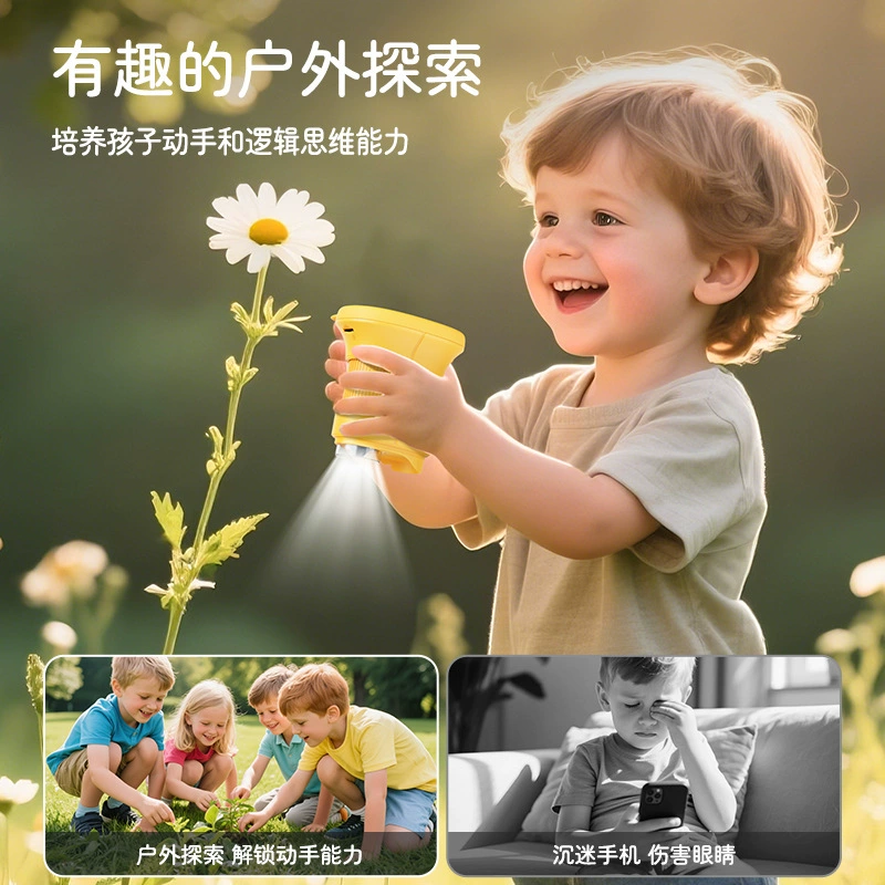 Хит продаж для трансграничной торговли: детский микроскоп-лупа 2.4inch для обучения, специальный портативный электронный микроскоп для исследований на природе