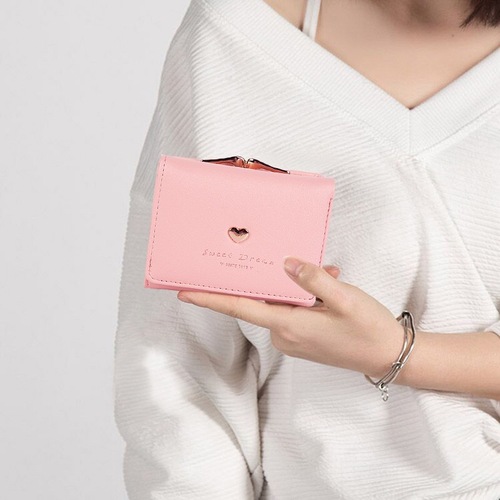  New Style Wallet Women's Short Korean Student Fresh Folding Mini Metal Money Clip Cute Animal Coin Purse 