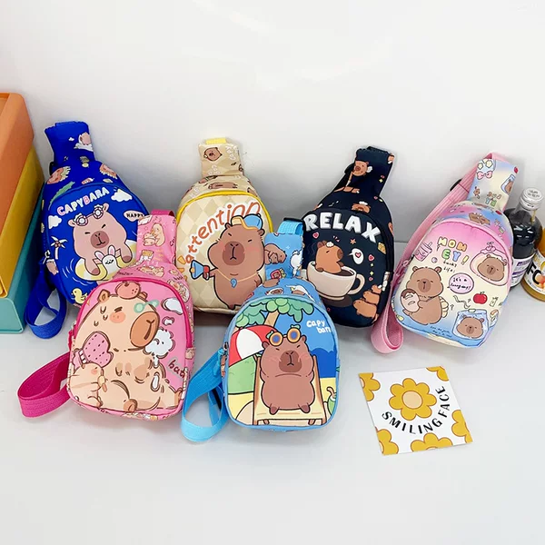 2024 Winter New Children's Bag Cartoon Shoulder Crossbody Chest Bag Fashion Baby's Street Play Storage Bag