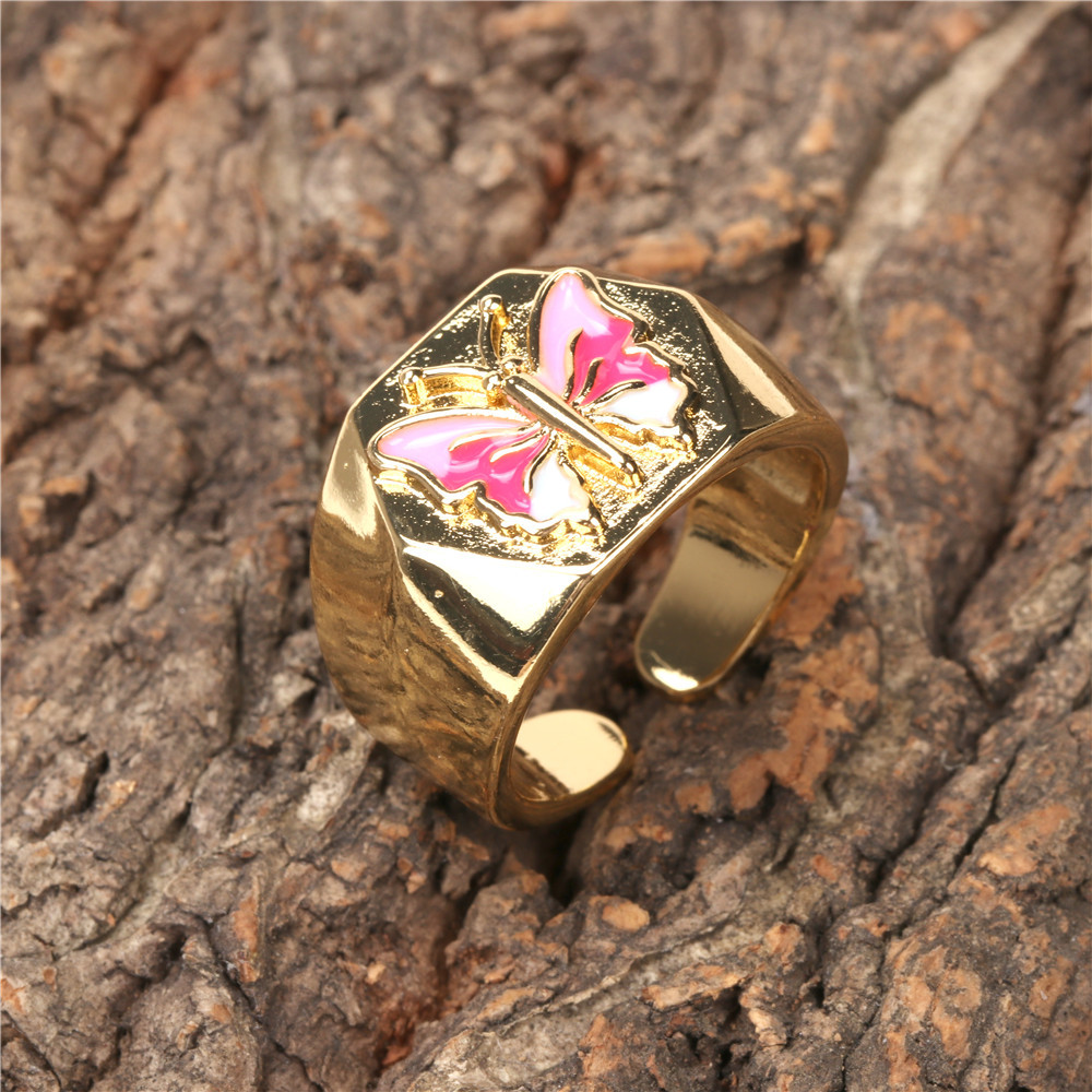 Wholesale Jewelry Butterfly-shaped Open Copper Ring Nihaojewelry display picture 8