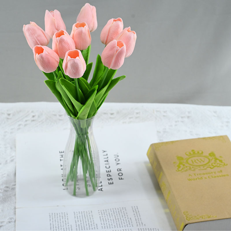 Tulipanes artificiales mini de PU al por mayor, flores artificiales, flores de seda, ramos de flores falsas para decoración del hogar.