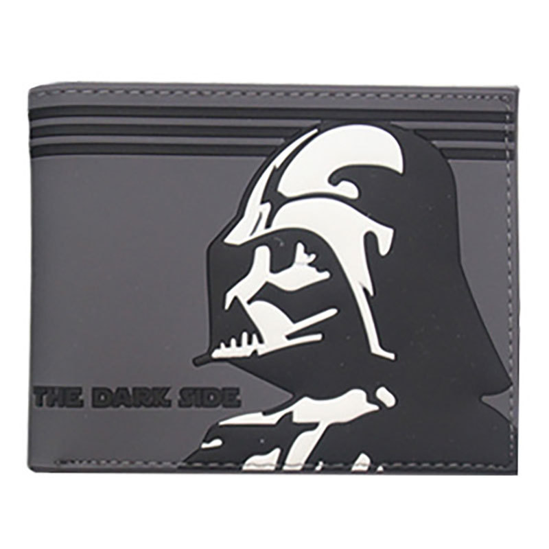 Cartera de animación alrededor de Star Wars, samurai negro, estudiantes blancos, monedero de cambio PU corto, monedero