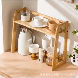 跨境杯子收纳置物架咖啡角餐边柜厨房桌面茶具水杯水壶分层整理架
