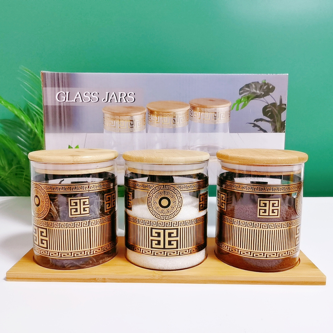 Fábrica directa transfronteriza dedicada para el Comercio exterior Exportación de vidrio cilíndrico sazonador tarro de almacenamiento