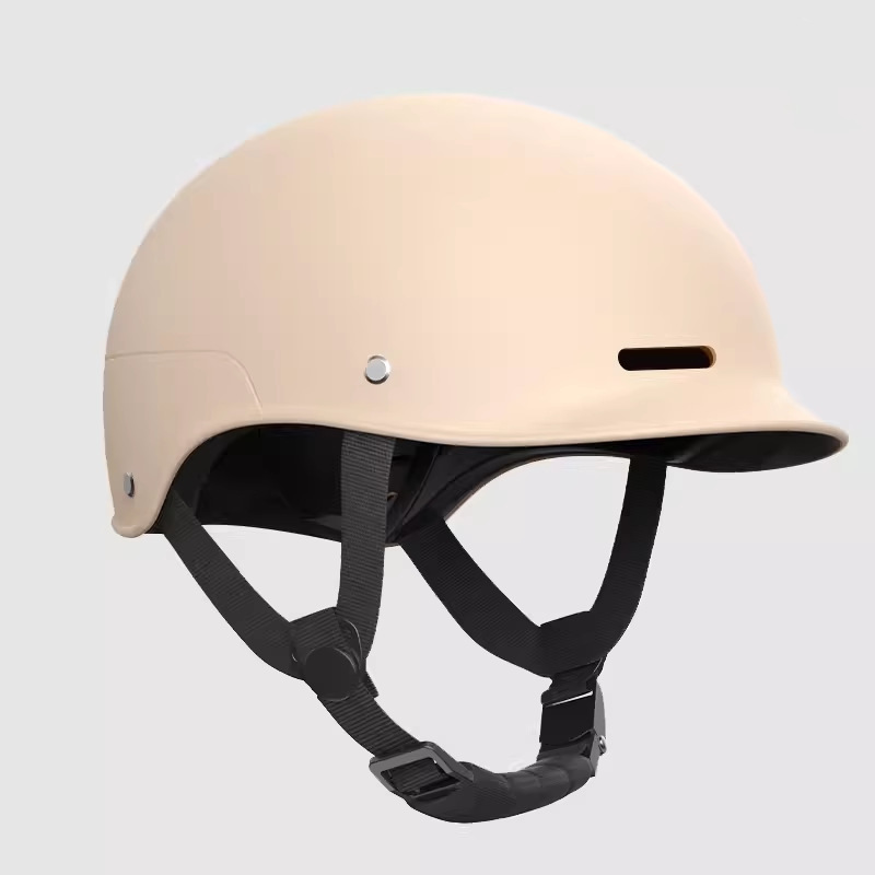 Motosiklet kaskı (dəbilqə) – Universal Half Helmet - new-national-standard-certified-no-visor-mocha