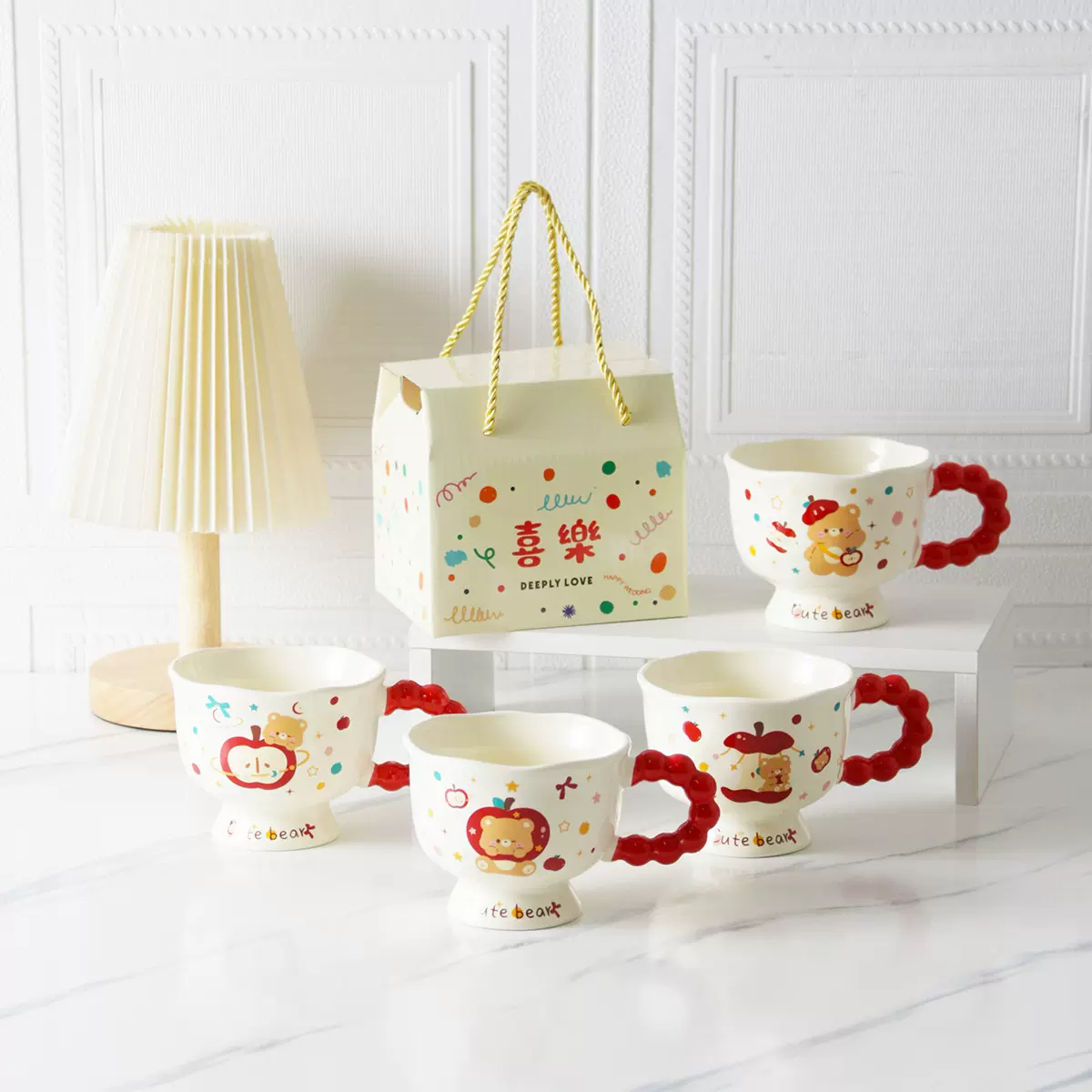 卡通陶瓷马克杯高颜值礼品杯子闺蜜生日礼物结婚伴手礼活动小礼品