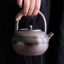 粗陶碳火煮茶壶陶瓷提梁壶围炉大号碳烤壶泡茶电陶壶通用家用批发