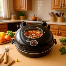 2025新披萨机加热电饼铛家用披萨烤炉煎烤机烤箱220V欧规跨境110V