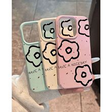 新款高级感线条花朵皮纹适用iphone17air苹果16PRO MAX手机壳15