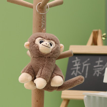 可爱仿真猴子公仔毛绒小挂件猕猴玩偶钥匙扣小猴子书包挂饰金丝猴