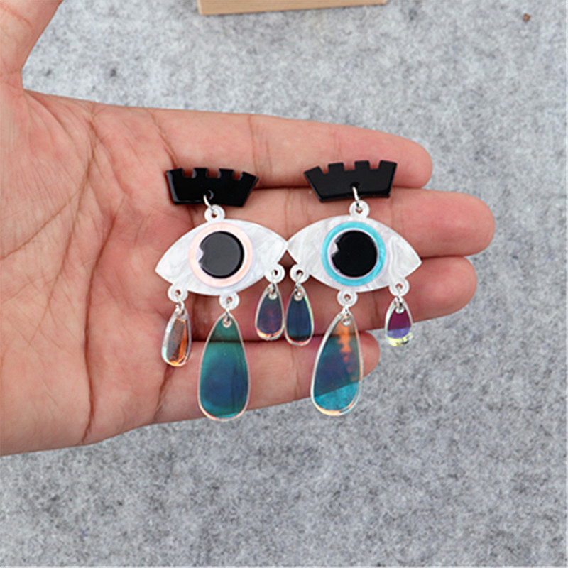 1 Pair Fashion Eye Arylic Patchwork Women's Drop Earrings display picture 4