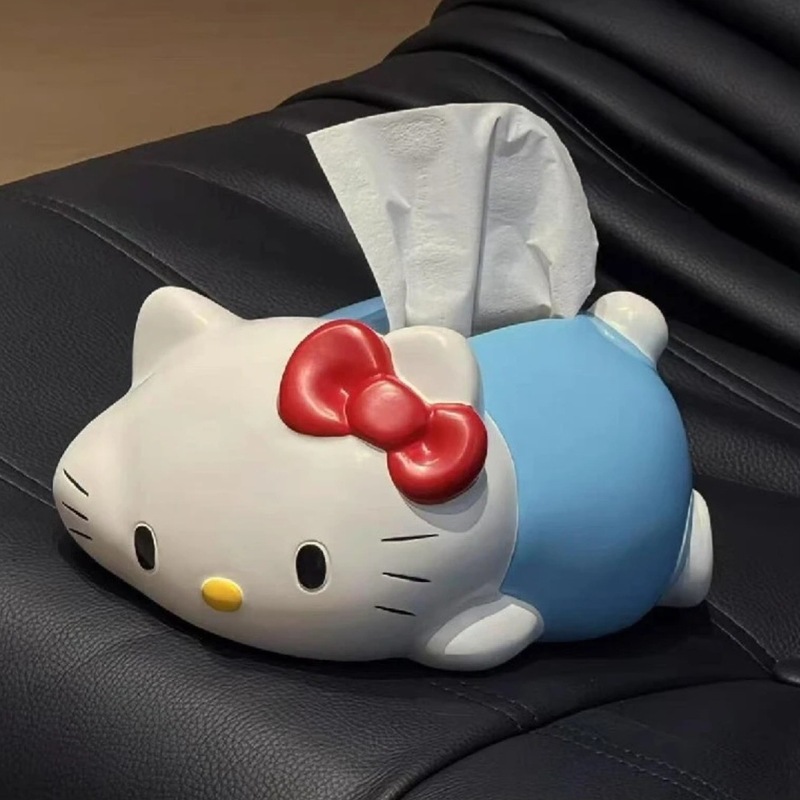 hellokitty纸巾盒可爱趴趴小猫抽纸盒创意居家卡通餐巾纸收纳盒|undefined