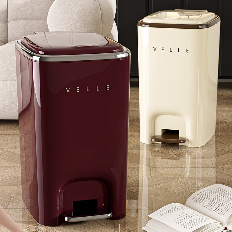 Trash Can for Home Use 2025 New Model Large Capacity Pedal Type for Kitchen, Living Room, Bedroom, Bathroom, Toilet with Lid Waste Bin