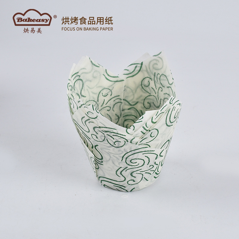 加工白底加厚中号防油蛋糕纸杯 可烤耐高温郁金香火焰杯蛋糕纸托