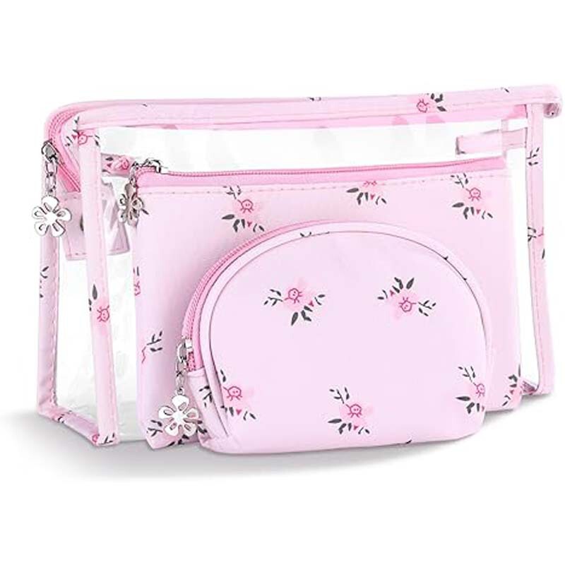 Hot-Selling Korean-Style Cotton Three-Piece Travel Toiletry and Makeup Bag Set, Transparent Makeup Bag Hot-Selling Korean-Style Cotton Three-Piece Travel Toiletry and Makeup Bag Set, Transparent Makeup Bag
