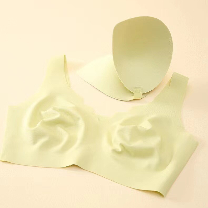 997 cómoda ropa interior desnuda sin costuras brillante estilo chaleco banda ancha sin tamaño A-C Copa sin sentido sujetador deportivo