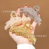 Design shark, summer hairgrip, big elegant advanced crystal, hair accessory, crab pin, trend of season, high-quality style