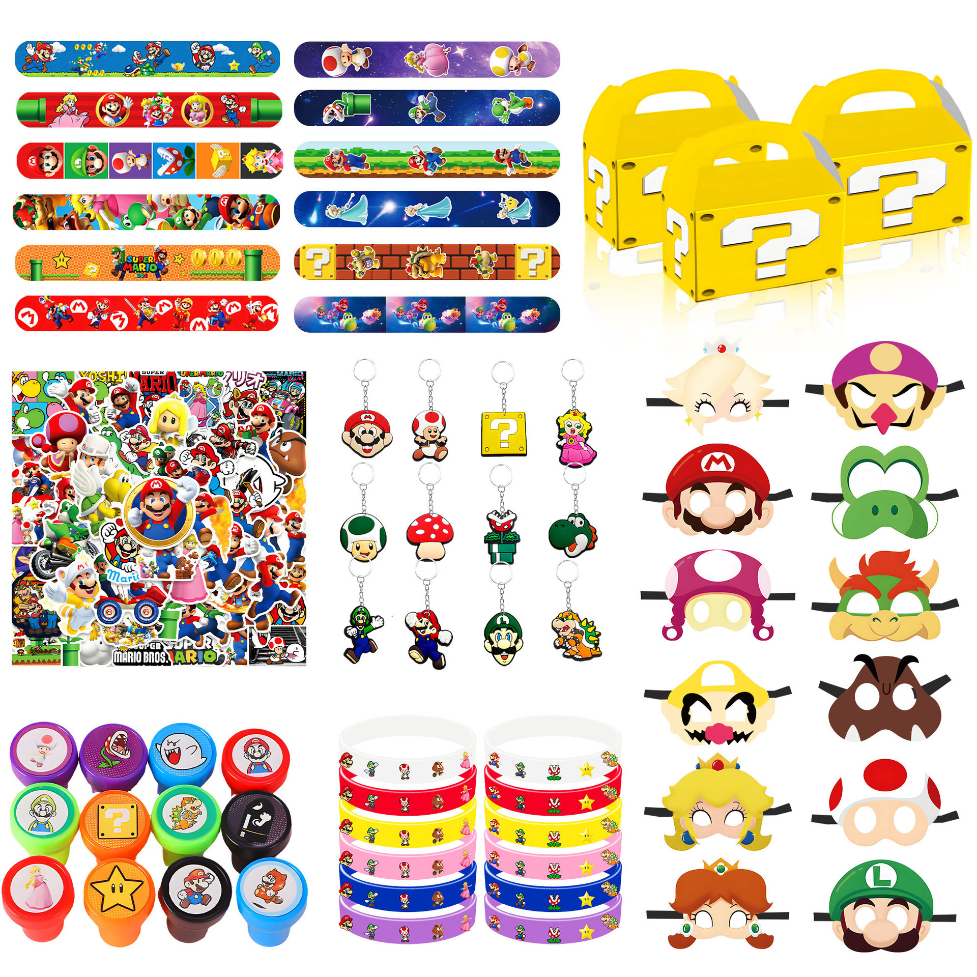 Cross-border Cartoon Galaxy Mario Party Decorative Mask Set Mario…