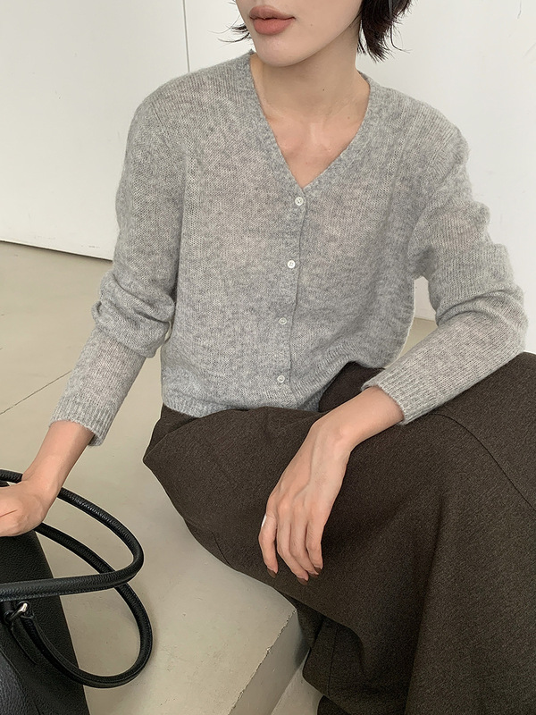 MMC针织开衫女装十三行秋季新款韩系v领显瘦高级感羊毛衫毛衣外套|undefined