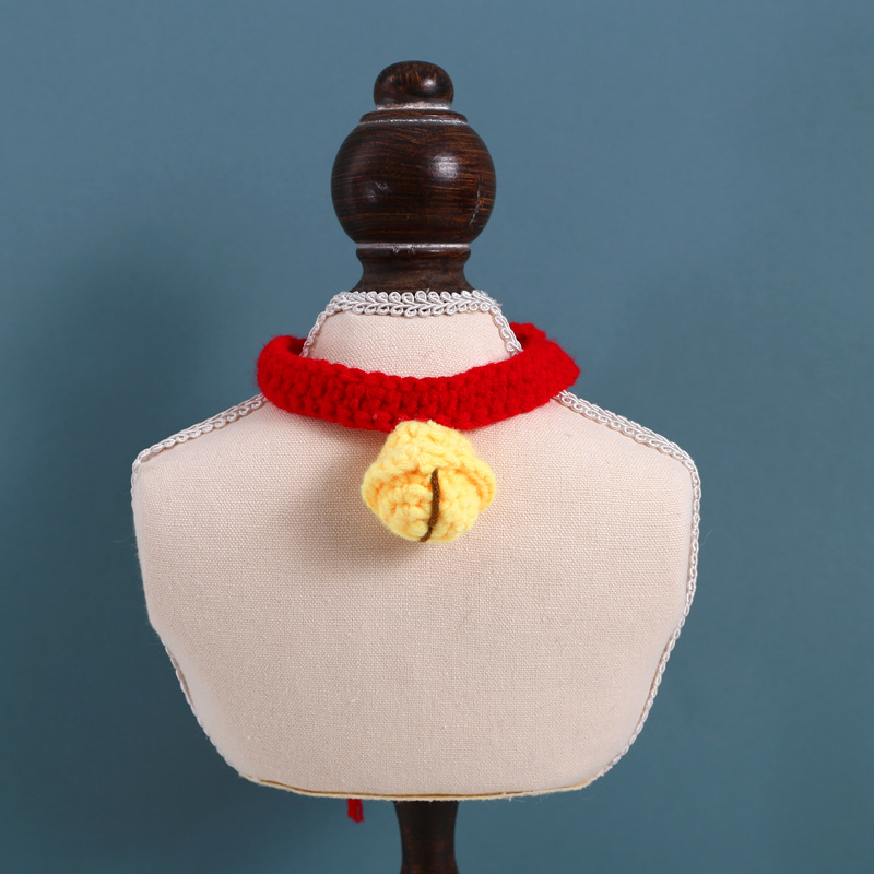 Campana de punto para mascotas Año Nuevo Navidad collar de lana ajustable para perros gatos bufandas accesorios para perros mascotas