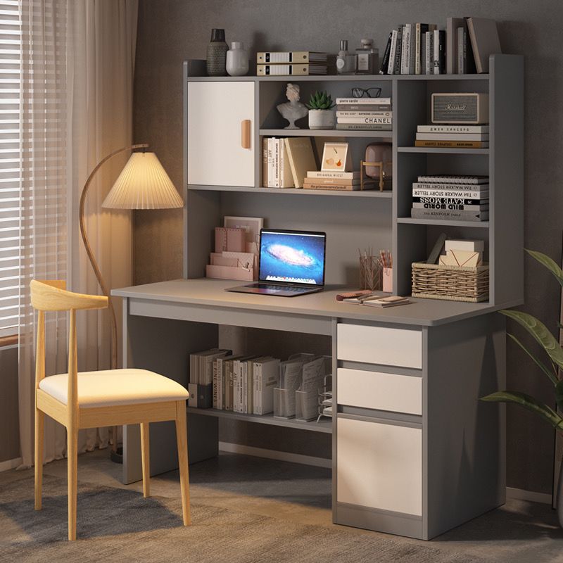 Escritorio para computadora de escritorio, estantería simple, escritorio, una combinación de estantería, dormitorio simple, escritorio de escritura de aprendizaje, Amazon