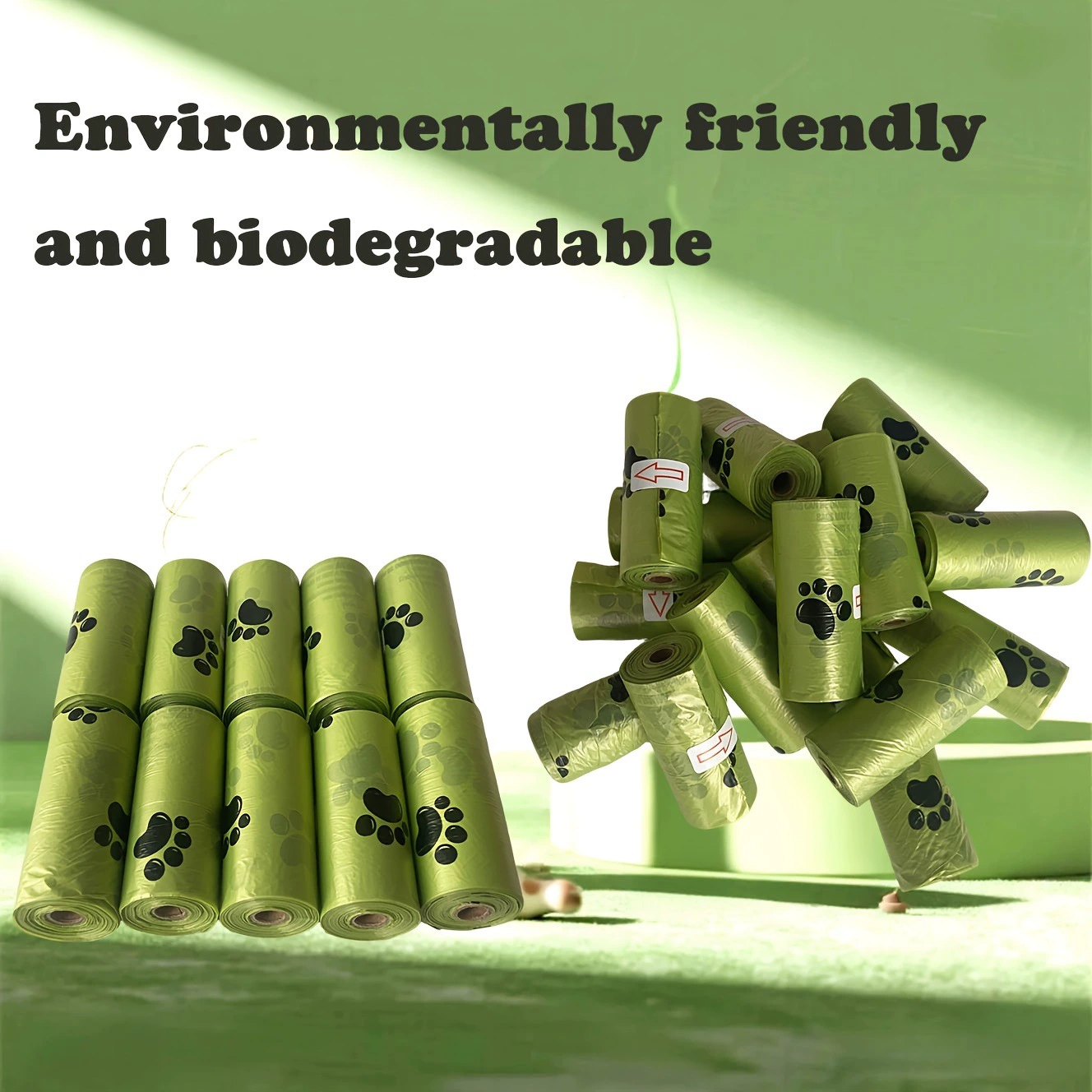 Утолщенные полностью разлагаемые пакеты для собачьих экскрементов, пакеты для сбора экскрементов, пакеты для сбора кошачьих экскрементов, пакеты для домашних животных, биоразлагаемые.