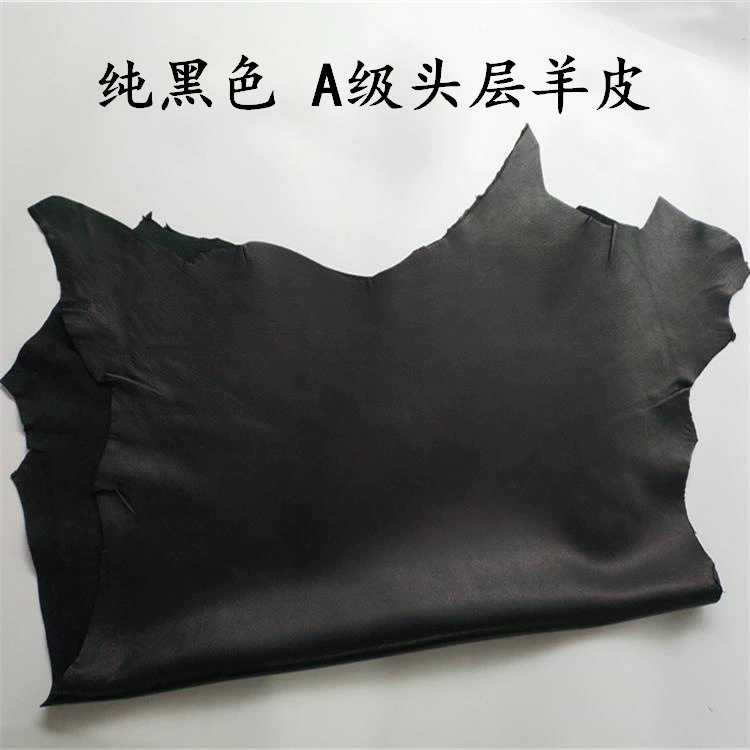 Импортный первосортный материал из цельной овчины первого слоя, чисто черного цвета, экологически чистый натуральный кожаный материал для обуви, сапог, одежды, перчаток и кожаных тканей.