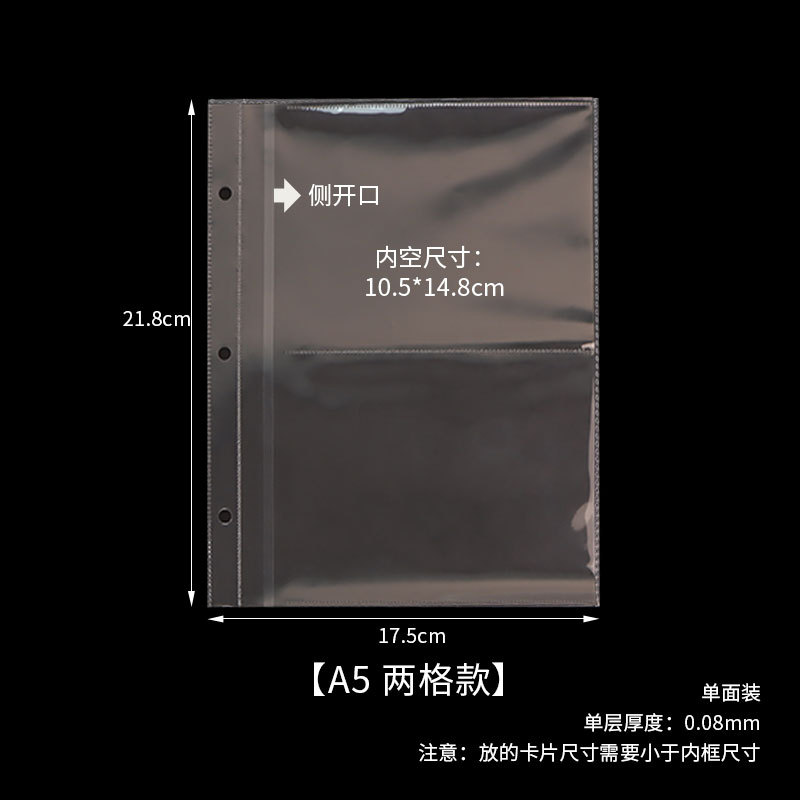 10 A5 wide-format, 3-hole, 2-compartment card pages, #23