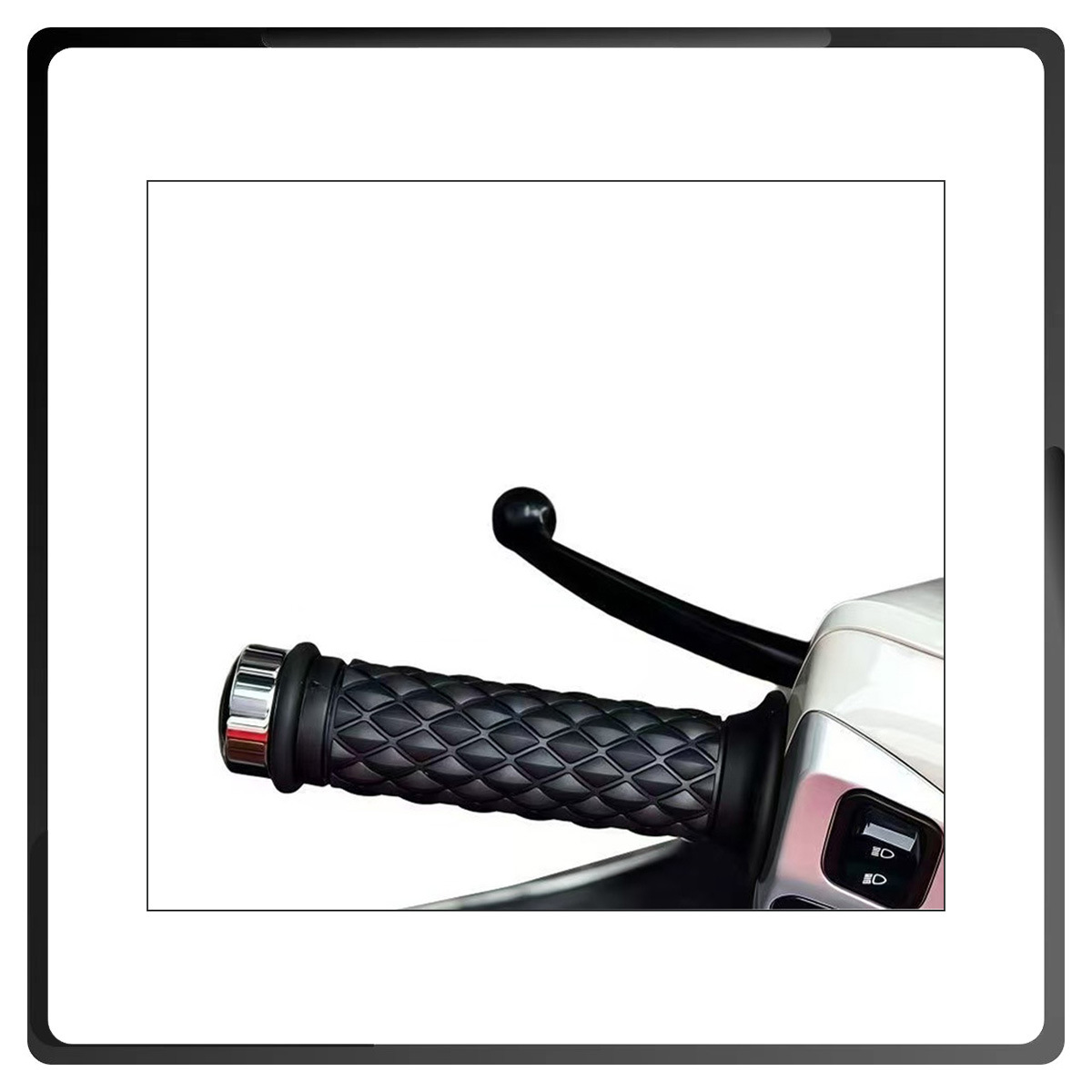 Factory Direct Sales Universal Motorcycle Handlebar Grips High-Quality Tpu Diamond-Shaped Retro Handlebar Grips 22mm7/8“ Modification