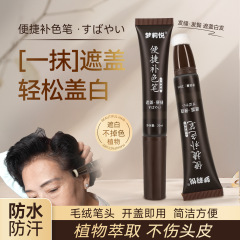 梦莉悦便携补色笔一次性遮盖白发染发笔防水防汗不掉色黑发美发棒