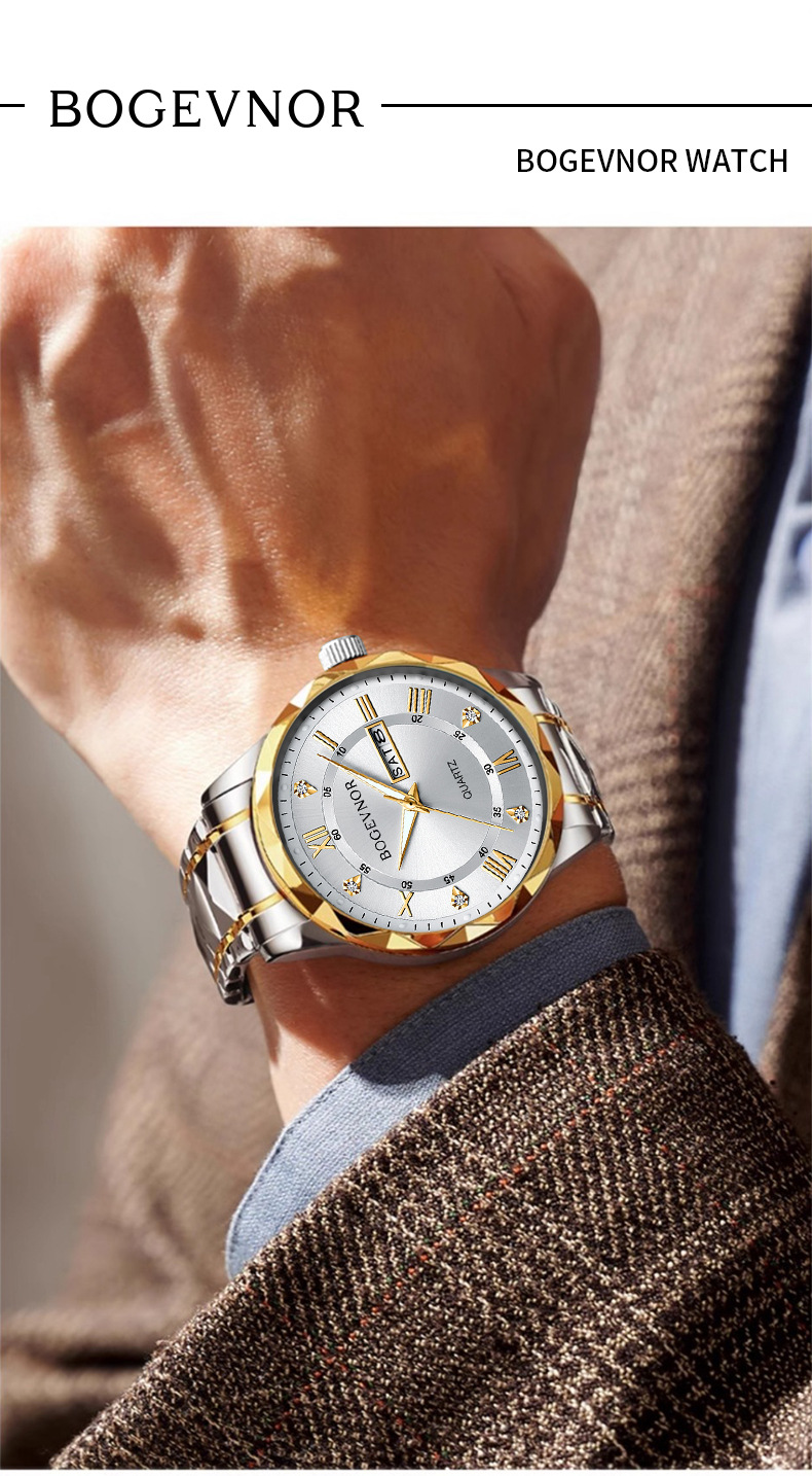 Men's Waterproof Luminous Dual Calendar Fashion Watch for Men and Women, TikTok Amazon Foreign Trade Cross-border Watch