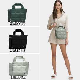 lu露家秋冬QuiltedGrid羽绒斜挎软乎乎尼龙泡芙包5L手提包托特包