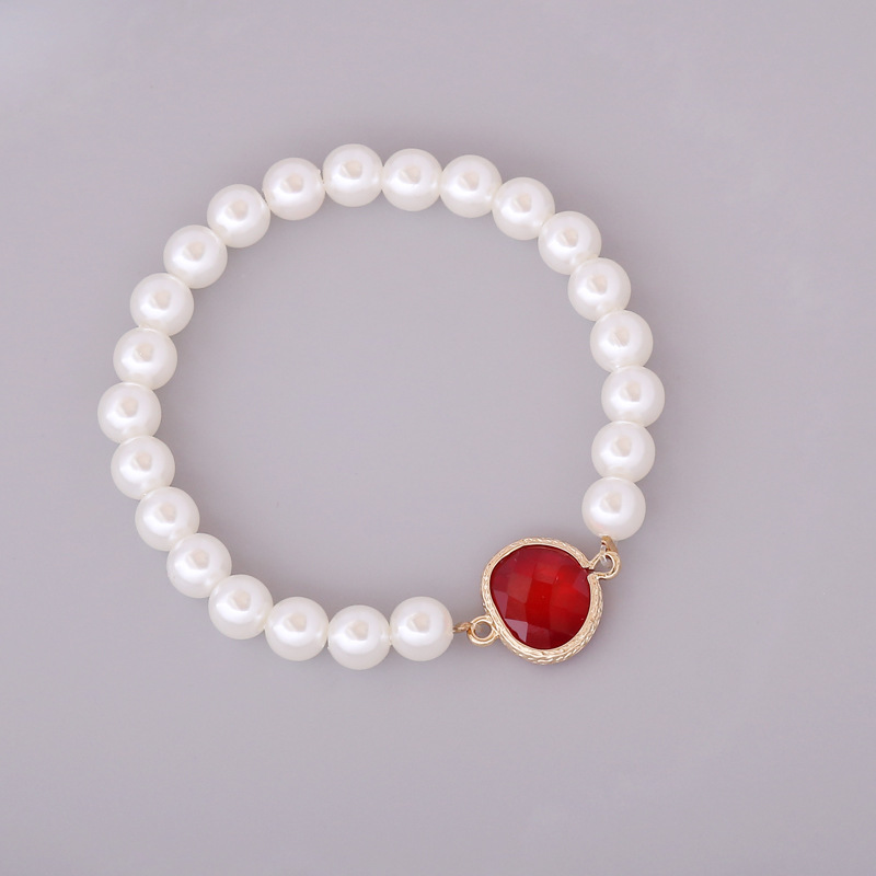 Nihaojewelry retro glass pearl elastic adjustable bracelet Wholesale jewelry