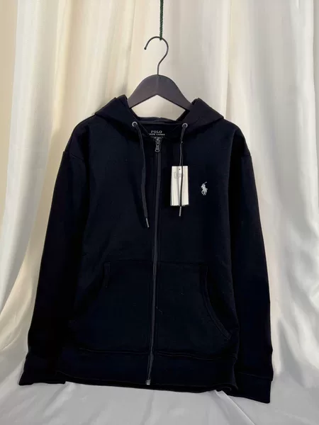 Horse Logo Unisex Classic Versatile Simple Style High-Quality Zip-Up Hooded Jacket with Embroidered Horse Logo Sweatshirt