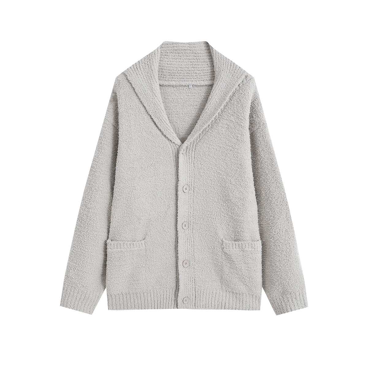 회색빛 베이지 남성용 뽀글이 니트 상의