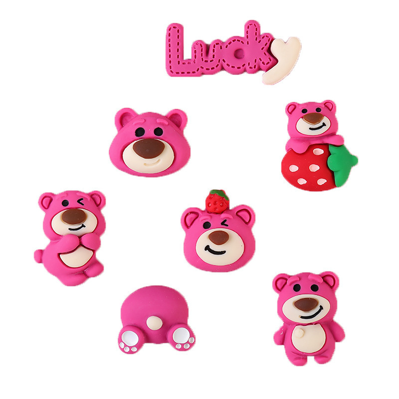 Decoración de coche de oso de fresa, coche eléctrico, decoración pequeña de personalidad, decoración de coche, decoración de consola central de coche