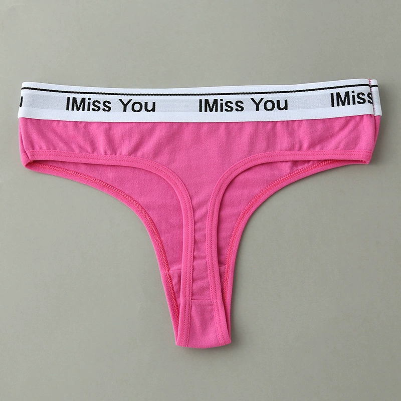 Трусы низкой посадки из хлопка (пояс waistband I Miss You), дышащий бесшовный дизайн, размеры S–XL