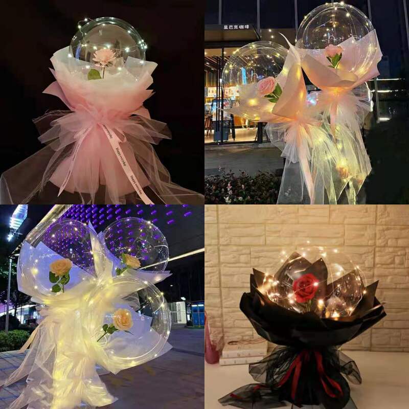 Stall selling balloon net red wave ball rose stall night market selling luminous Valentine's Day to send girlfriend wholesale Stall selling balloon net red wave ball rose stall night market selling luminous Valentine's Day to send girlfriend wholesale