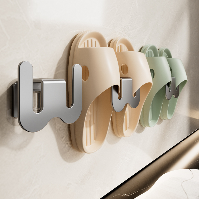 Bathroom Slipper rack punch-free wall-mounted toilet wall draining shoes storage artifact toilet hook rack
