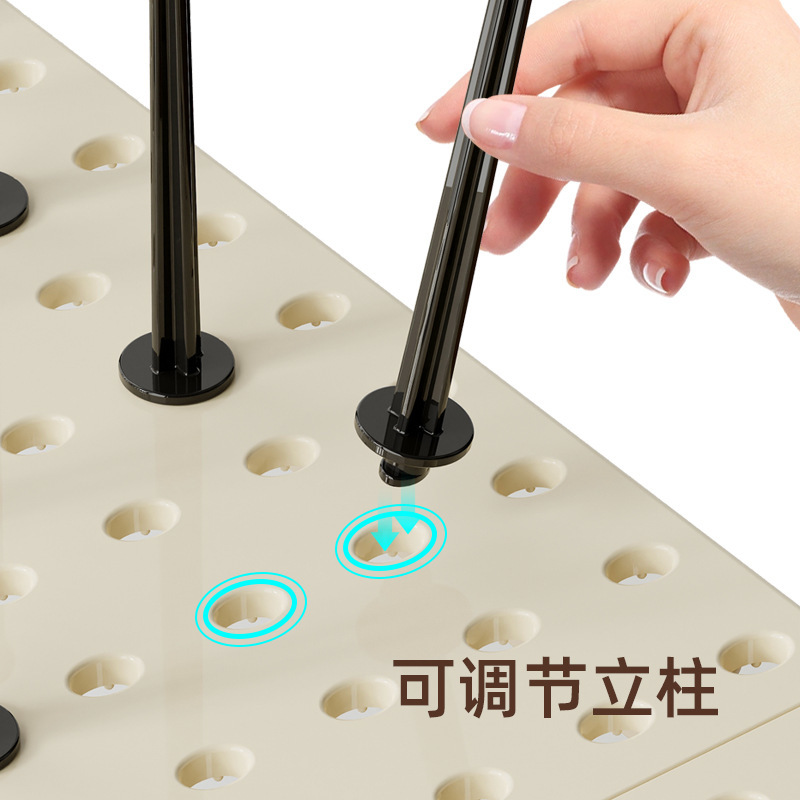 沥水碗架洞洞板可伸缩碗碟架沥水托盘收纳家用厨房台面碗碟收纳架|undefined