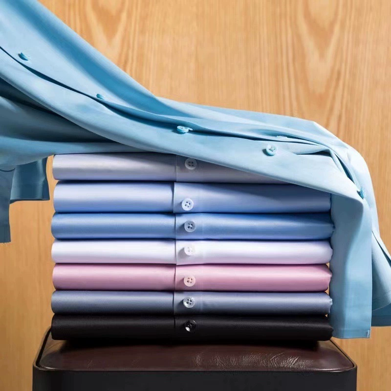 Высококачественные шелковые рубашки мужские короткие рукава без следов